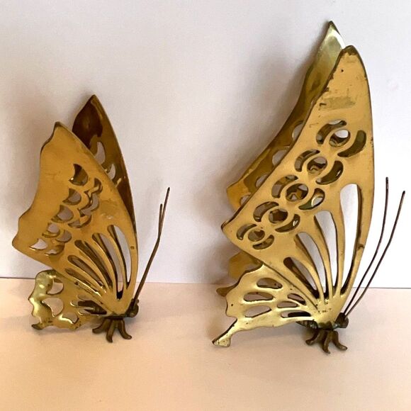 Mid Century Modern brass butterflies; must see MCM decor - Picture 1 of 5